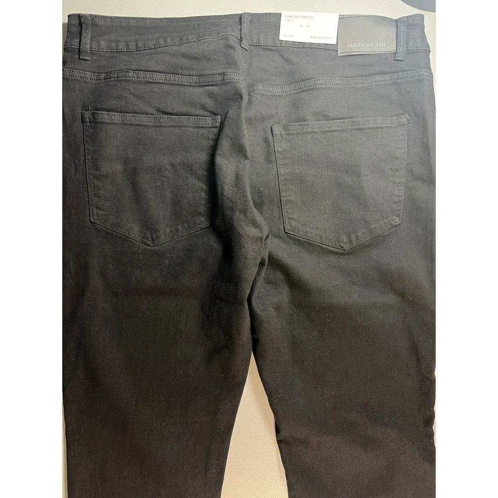 American Rag Slim Fit Jeans Mens 36/30 Black Comfort Stretch Denim NWT New